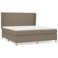 cadre de lit avec matelas Taupe 160x200 cm Tissu