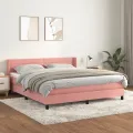 cadre de lit avec matelas Rose 160x200 cm Velours