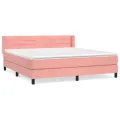 cadre de lit avec matelas Rose 160x200 cm Velours