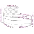 cadre de lit et matelas Vert foncé 140x190cm Velours