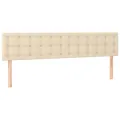 cadre de lit avec matelas LED Crème 160x200 cm Tissu