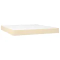cadre de lit avec matelas Crème 160x200 cm Tissu