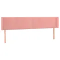 Tête de lit avec oreilles Rose 183x16x78/88 cm Velours