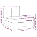 cadre de lit et matelas Vert foncé 140x190cm Velours