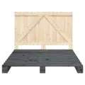 Cadre de lit avec tête de lit gris 140x200 cm bois pin massif
