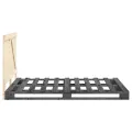 Cadre de lit avec tête de lit gris 140x200 cm bois pin massif