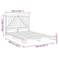 Cadre de lit avec tête de lit gris 140x200 cm bois pin massif