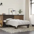 Cadre de lit chêne marron 75x190 cm bois d'ingénierie et métal