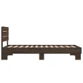 Cadre de lit chêne marron 75x190 cm bois d'ingénierie et métal