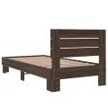 Cadre de lit chêne marron 75x190 cm bois d'ingénierie et métal