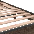Cadre de lit chêne marron 75x190 cm bois d'ingénierie et métal