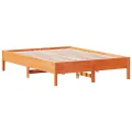 Cadre de lit cire marron 140x190 cm bois de pin massif