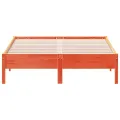 Cadre de lit cire marron 140x190 cm bois de pin massif
