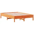 Cadre de lit cire marron 140x190 cm bois de pin massif