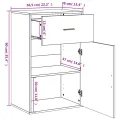 Armoire de rangement gris béton 56,5x39x90 cm bois d'ingénierie