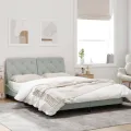 Cadre de lit avec tête de lit Gris clair 140x190 cm Velours