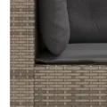 Canapés d'angle de jardin et coussins 2 pcs gris résine tressée