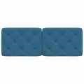 Coussin de tête de lit bleu 140 cm velours