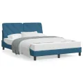 Lit avec matelas bleu 120x200 cm velours