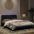 Cadre de lit avec lumières LED noir 140x200 cm velours
