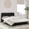 Cadre de lit avec lumières LED noir 140x200 cm velours