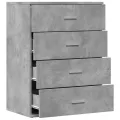 Buffet gris béton 60x39x80 cm bois d'ingénierie