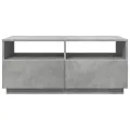 Table basse avec lumières LED gris béton 90x49x40 cm