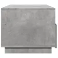 Table basse avec lumières LED gris béton 90x49x40 cm