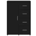 Buffet noir 60x31x84 cm bois d'ingénierie