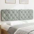 Coussin de tête de lit gris clair 160 cm velours