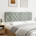 Coussin de tête de lit gris clair 160 cm velours