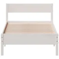 Cadre de lit avec tête de lit blanc 75x190cm bois de pin massif