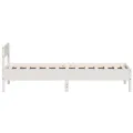 Cadre de lit avec tête de lit blanc 75x190cm bois de pin massif