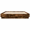 Cadre de lit chêne fumé 120x190 cm bois d'ingénierie