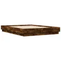 Cadre de lit chêne fumé 120x190 cm bois d'ingénierie