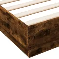 Cadre de lit chêne fumé 120x190 cm bois d'ingénierie