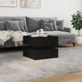 Table basse avec lumières LED noir 50x50x40 cm