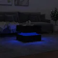 Table basse avec lumières LED noir 50x50x40 cm