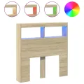 Armoire tête de lit avec LED chêne sonoma 100x17x102 cm