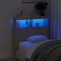 Armoire tête de lit avec LED chêne sonoma 100x17x102 cm