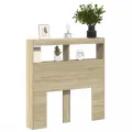 Armoire tête de lit avec LED chêne sonoma 100x17x102 cm