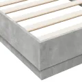 Cadre de lit gris béton 75x190 cm bois d'ingénierie