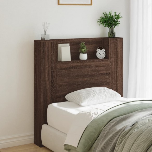 Armoire tête de lit avec LED chêne marron 100x16,5x103,5 cm