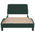 Cadre de lit avec tête de lit Vert foncé 100x200 cm Velours