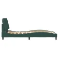 Cadre de lit avec tête de lit Vert foncé 100x200 cm Velours