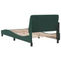 Cadre de lit avec tête de lit Vert foncé 100x200 cm Velours