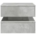 Table basse avec lumières LED gris béton 50x50x40 cm