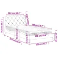 Lit avec matelas bleu 100x200 cm velours