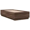 Cadre de lit chêne marron 75x190 cm bois d'ingénierie