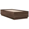 Cadre de lit chêne marron 75x190 cm bois d'ingénierie